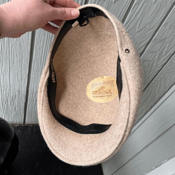 VTG Royal Ascot Highlander Flat Cap 100% Wool Ivy Hat Made in USA Sz L - Picture 2 of 11